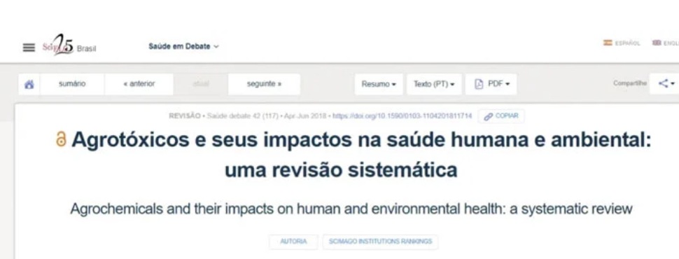 Revisão sistemática sobre agrotóxicos e saúde humana