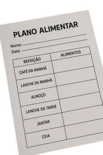 Plano alimentar dentro de um aplicativo